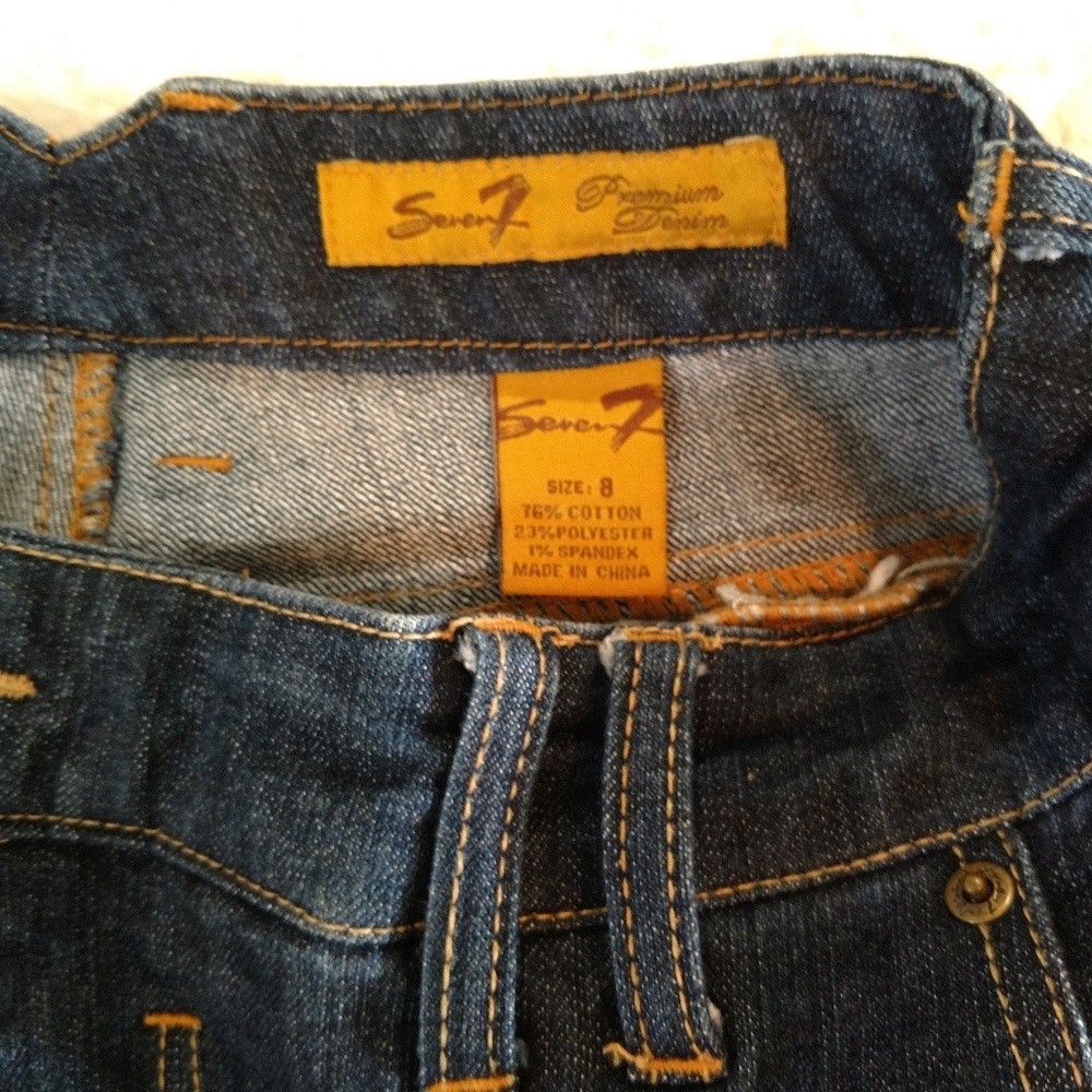 Seven7 Dark Wash Wide Leg Trousers Size 8 - Picture 7 of 7